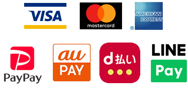 VISA, master, amex, paypay, aupay, d-payment, LINEPay